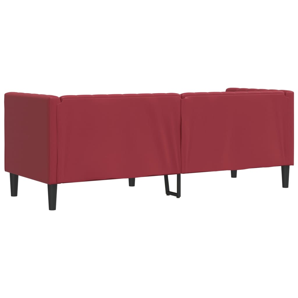 3 személyes bordó műbőr Chesterfield kanapé