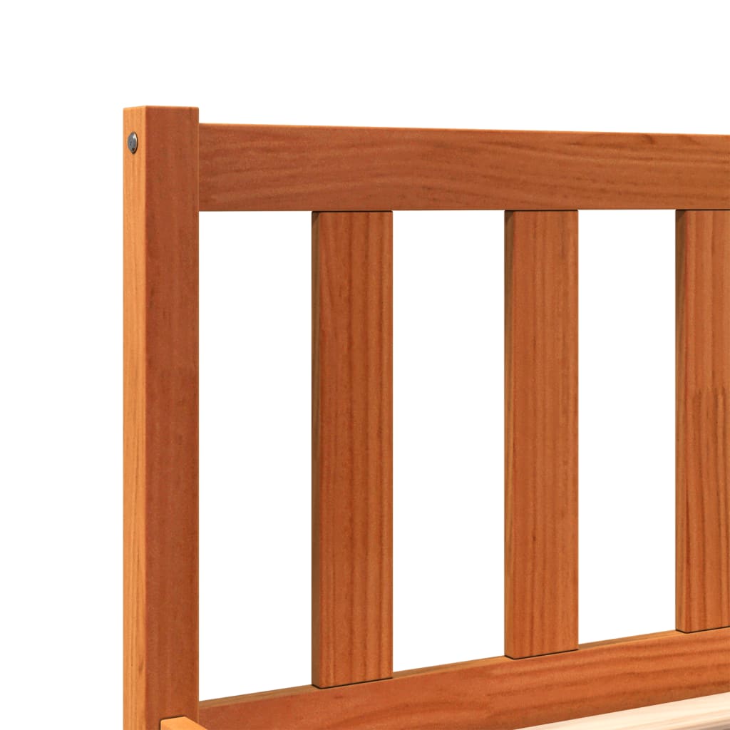 viaszbarna tömör fenyőfa ágy matrac nélkül 90 x 200 cm