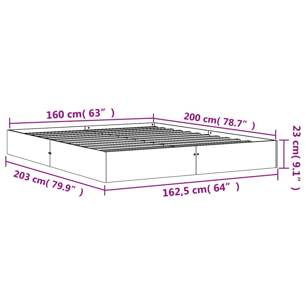 viaszbarna tömör fenyőfa ágy matrac nélkül 160 x 200 cm