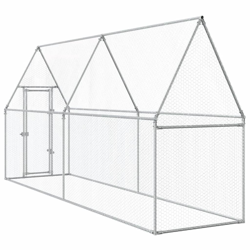 szürke horganyzott acél csirkeketrec 400x100x190 cm