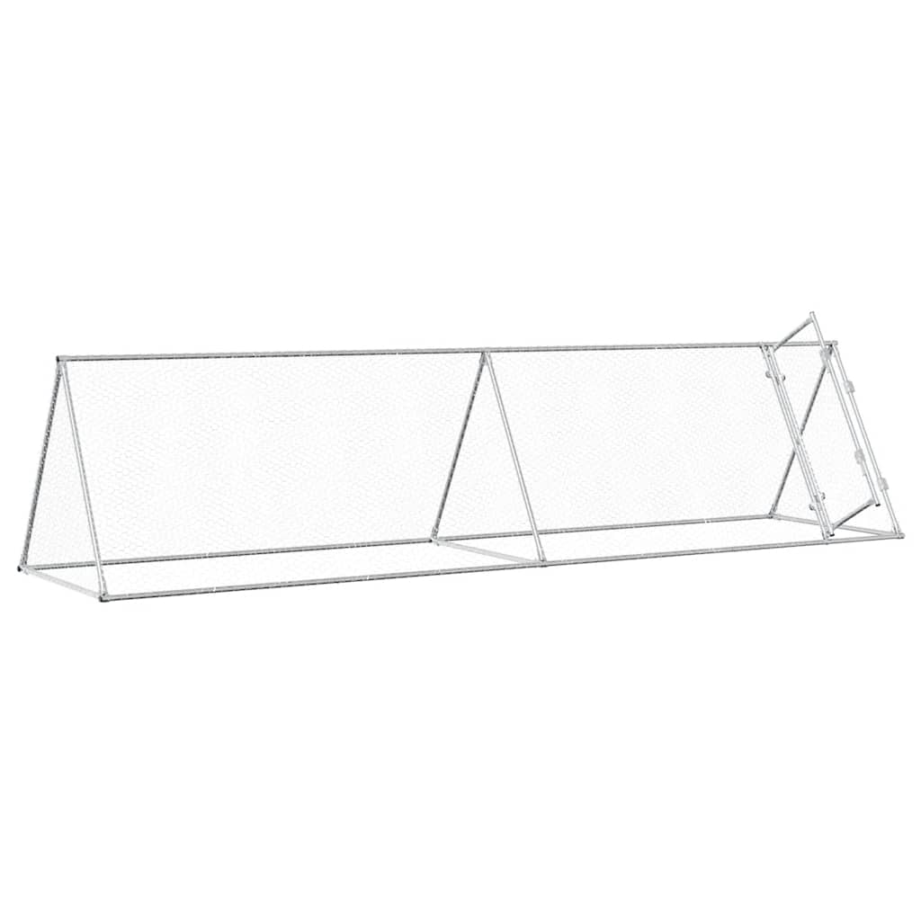 szürke horganyzott acél csirkeketrec 400x105x91 cm