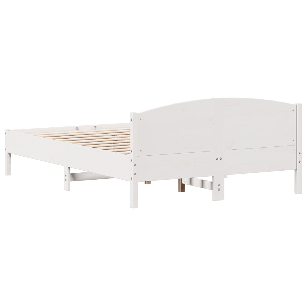 fehér tömör fenyőfa ágy matrac nélkül 120 x 200 cm