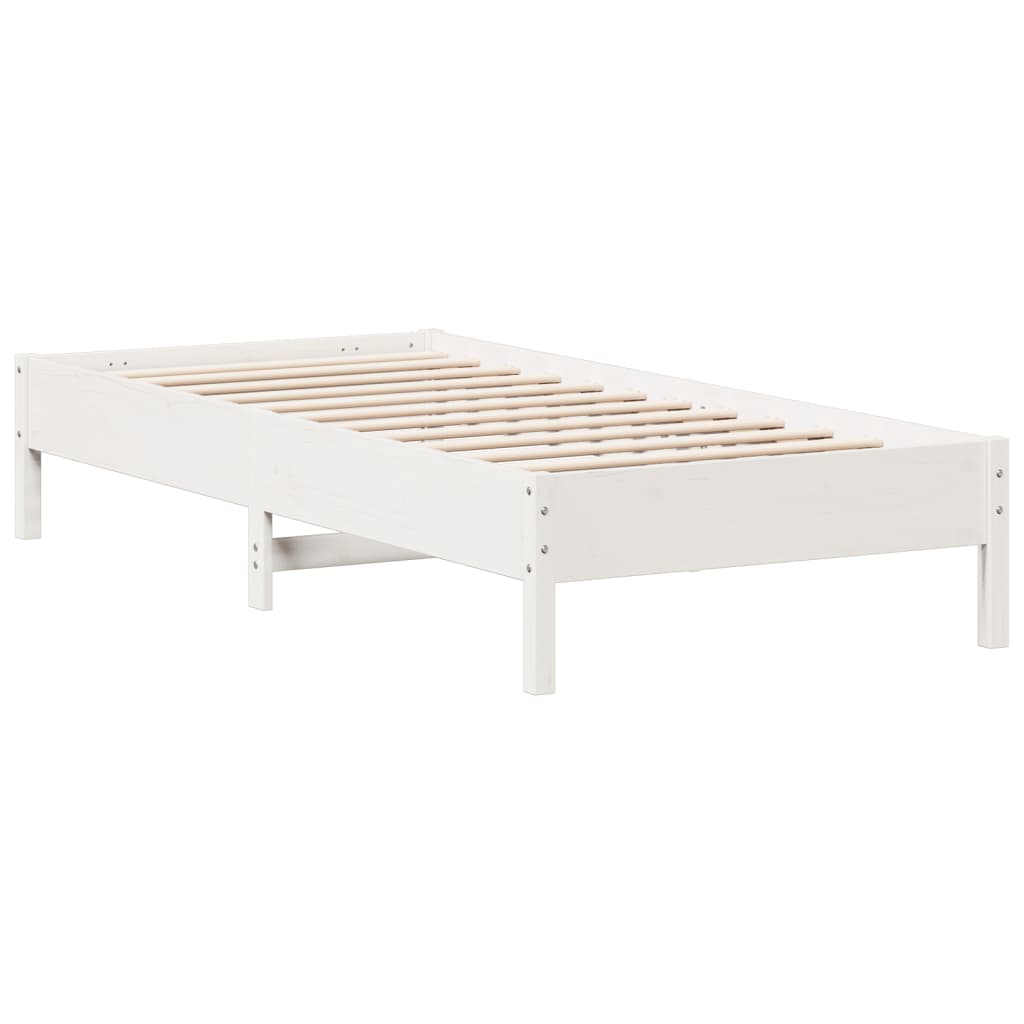 fehér tömör fenyőfa ágy matrac nélkül 90 x 200 cm