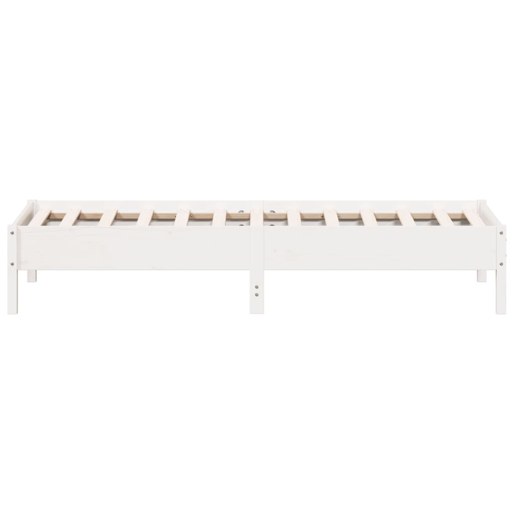 fehér tömör fenyőfa ágy matrac nélkül 90 x 200 cm