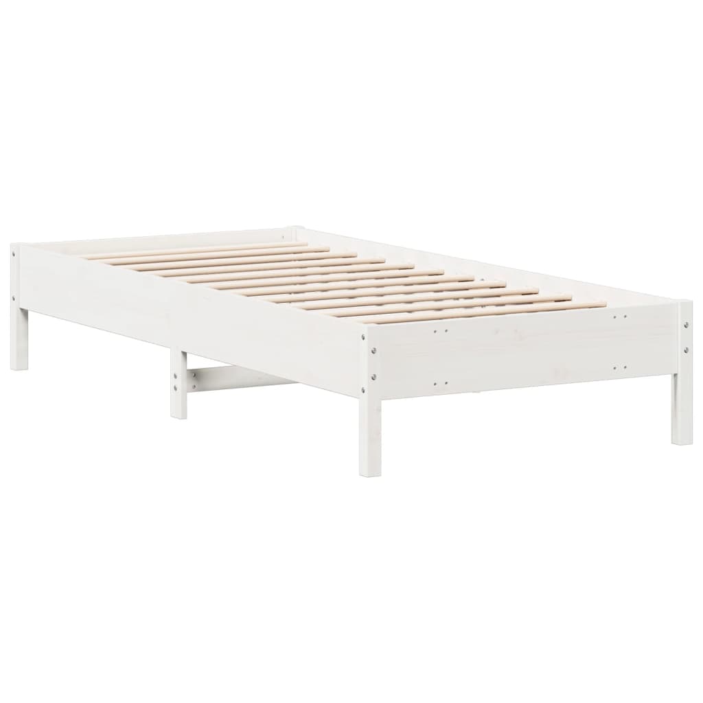 fehér tömör fenyőfa ágy matrac nélkül 90 x 200 cm