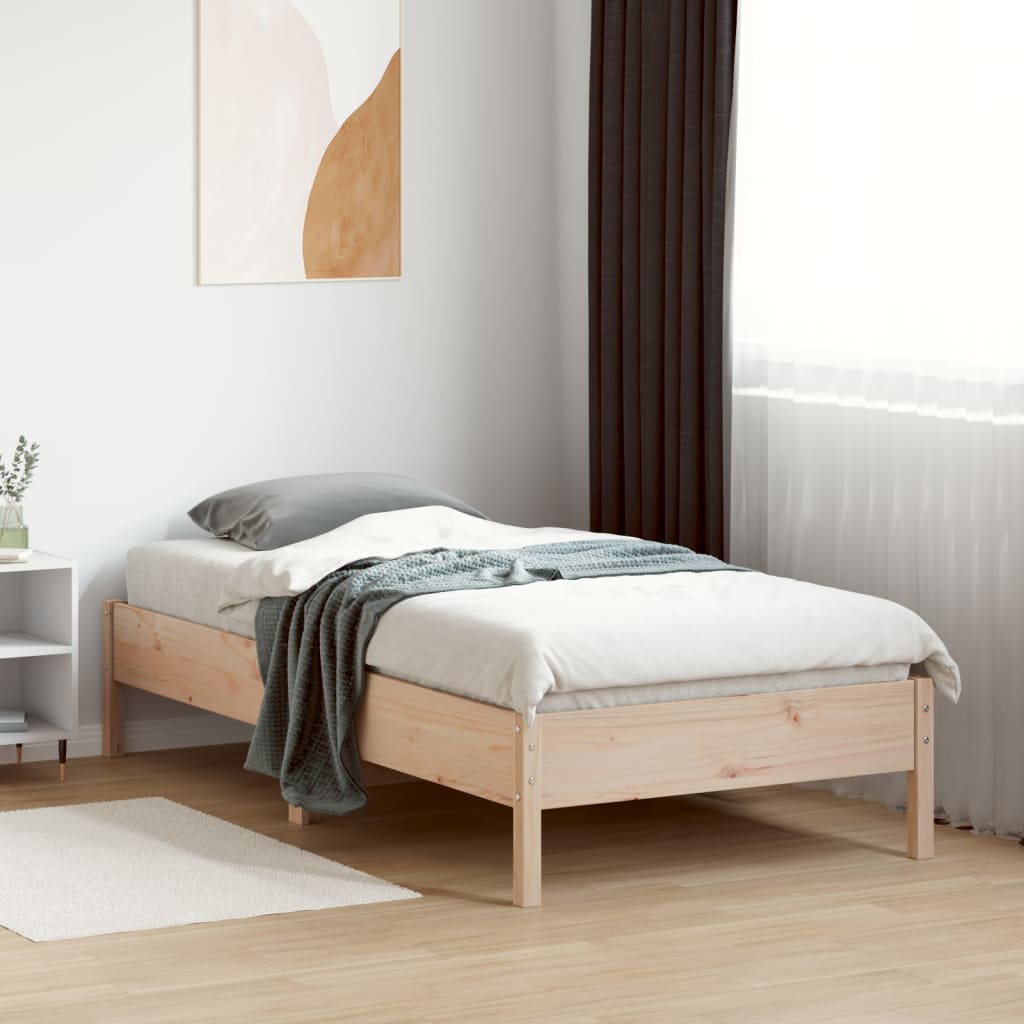 tömör fenyőfa ágy matrac nélkül 75 x 190 cm