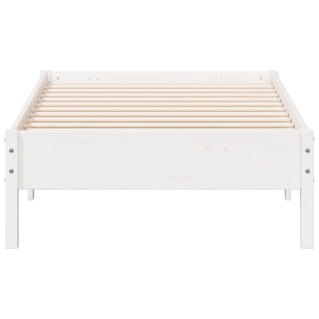 fehér tömör fenyőfa ágy matrac nélkül 75 x 190 cm