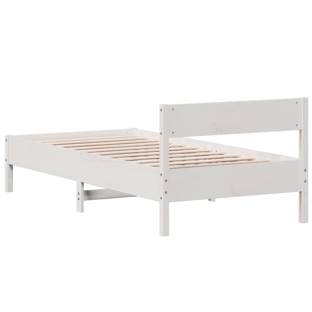 fehér tömör fenyőfa ágykeret matrac nélkül 90 x 190 cm