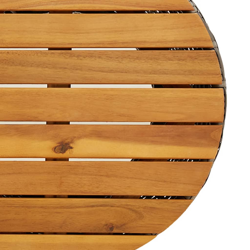 szürke polyrattan kerti dob alakú kisasztal