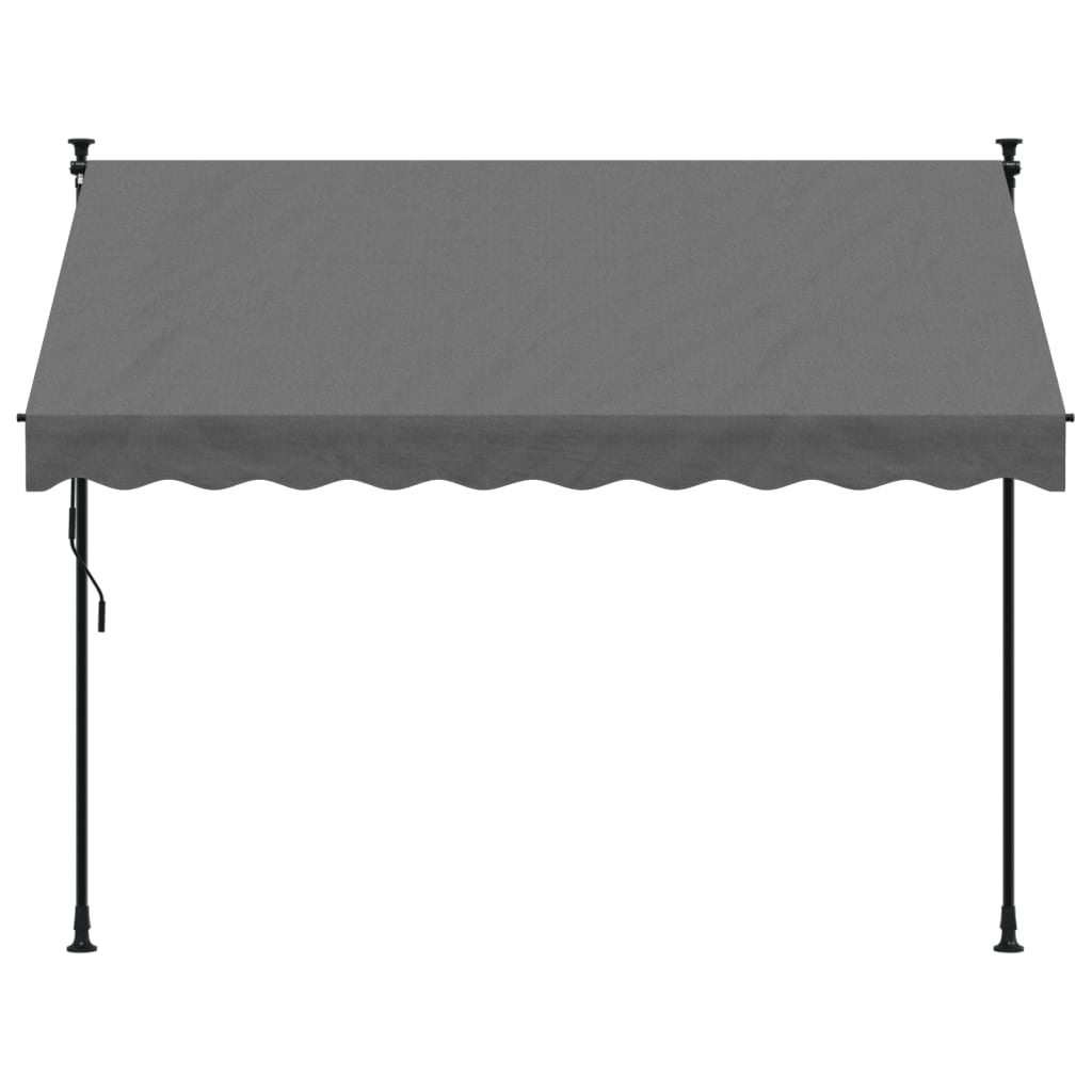 antracit szövet és acél feltekerhető napellenző 250 x 150 cm