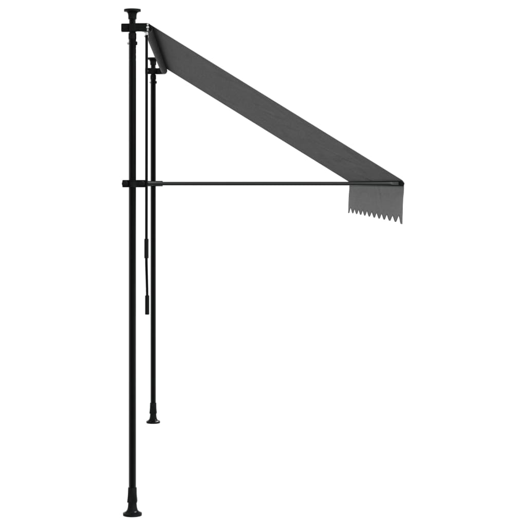 antracit szövet és acél feltekerhető napellenző 250 x 150 cm