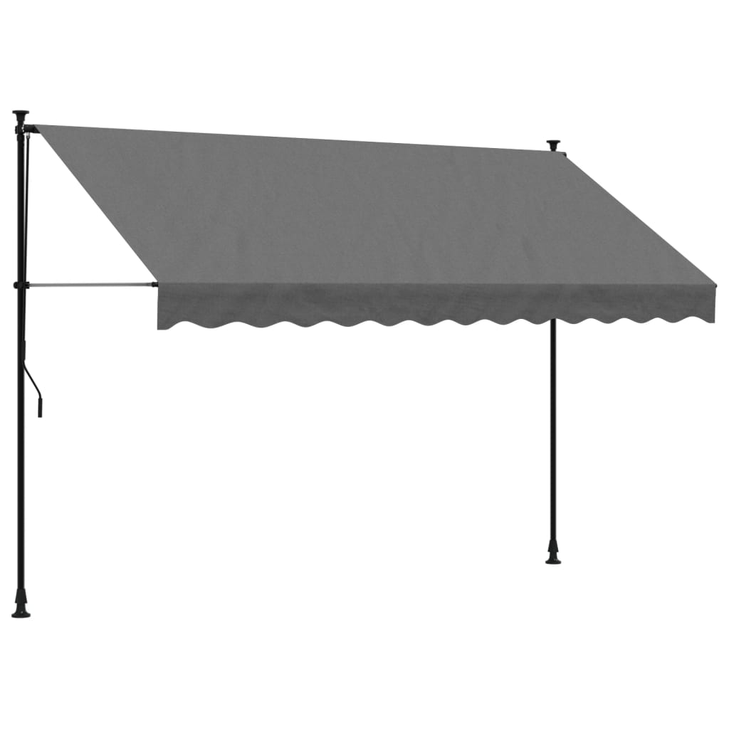 antracit szövet és acél feltekerhető napellenző 300 x 150 cm