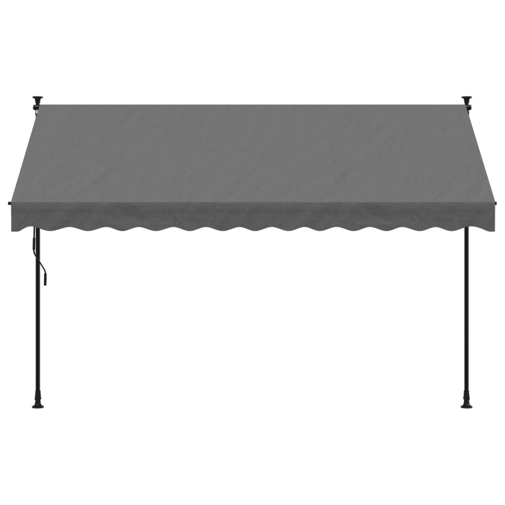 antracit szövet és acél feltekerhető napellenző 300 x 150 cm