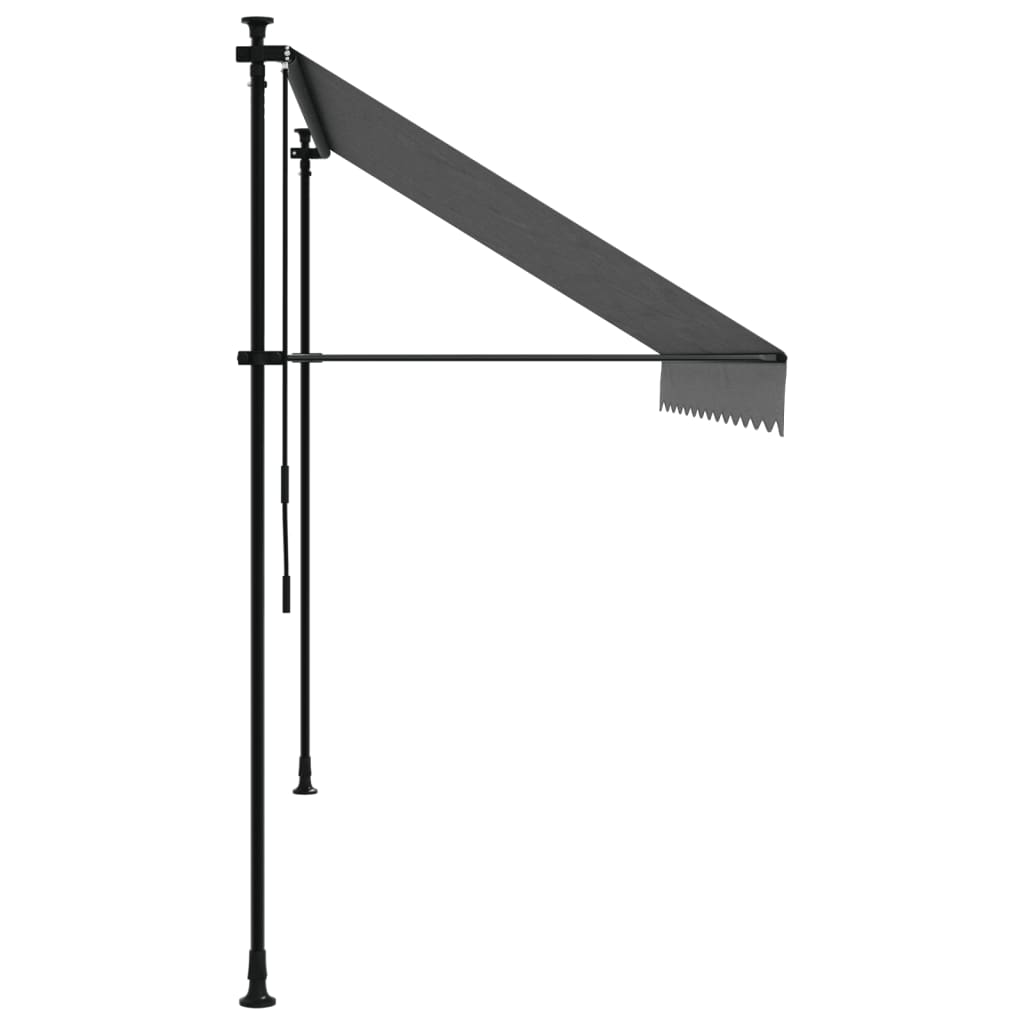 antracit szövet és acél feltekerhető napellenző 300 x 150 cm