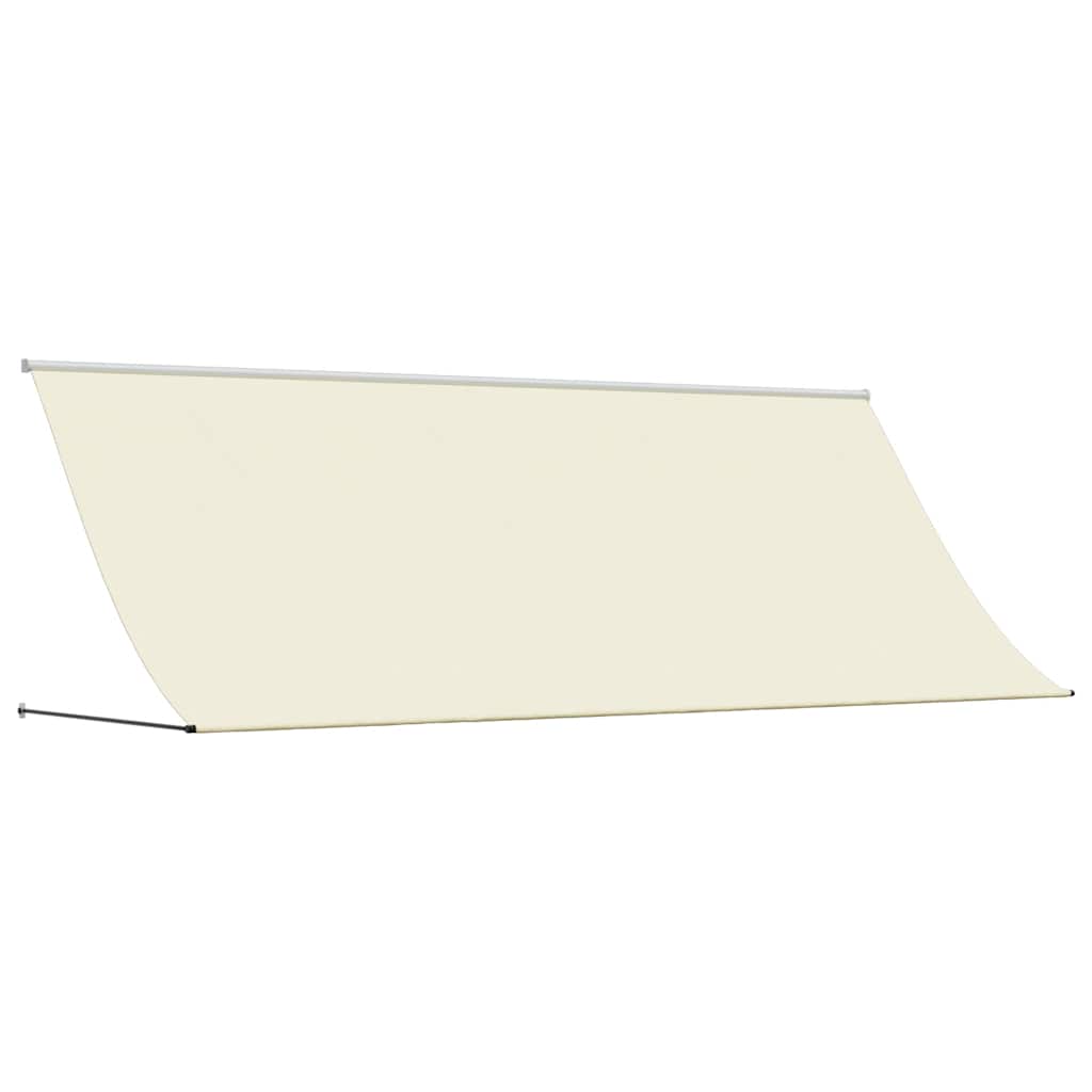 krémszínű szövet és acél feltekerhető napellenző 400 x 150 cm