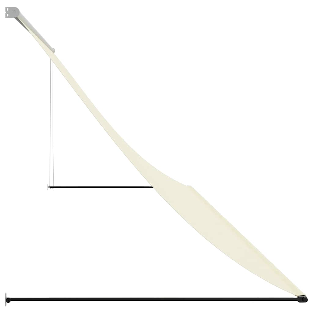 krémszínű szövet és acél feltekerhető napellenző 400 x 150 cm