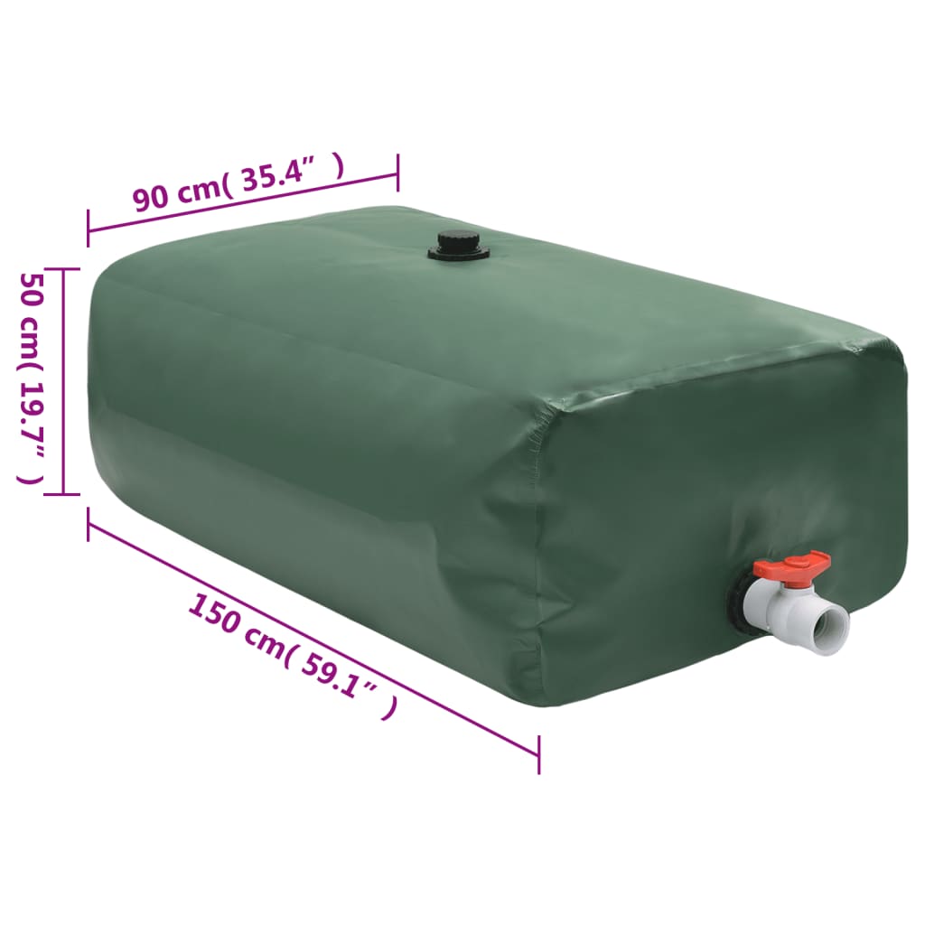 összecsukható PVC víztartály csappal 670 L
