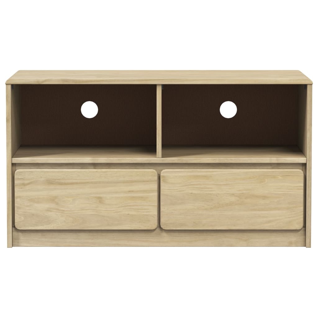 SAUDA tölgyszínű tömör fenyőfa TV-szekrény 99 x 43 x 55 cm