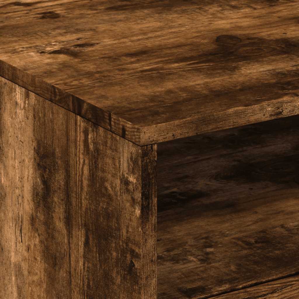 füstös tölgy színű dohányzóasztal LED-lámpákkal 50x49x40 cm