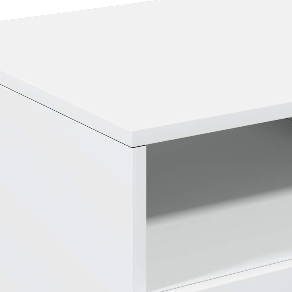 fehér dohányzóasztal LED-lámpákkal 90x49x40 cm