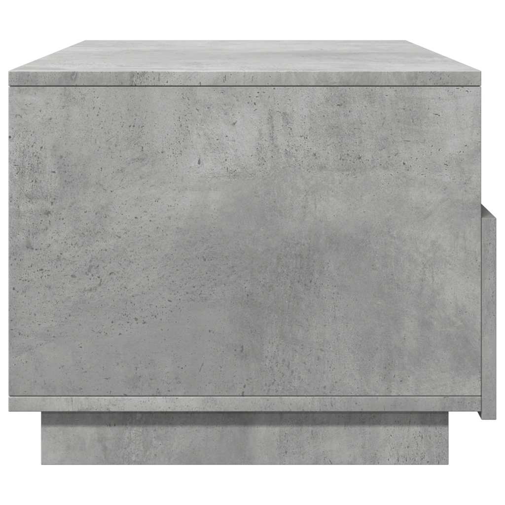 betonszürke dohányzóasztal LED-lámpákkal 90x49x40 cm