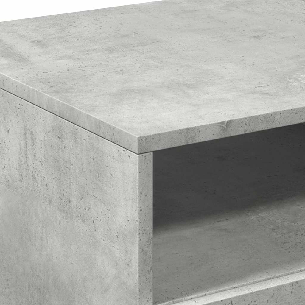 betonszürke dohányzóasztal LED-lámpákkal 90x49x40 cm