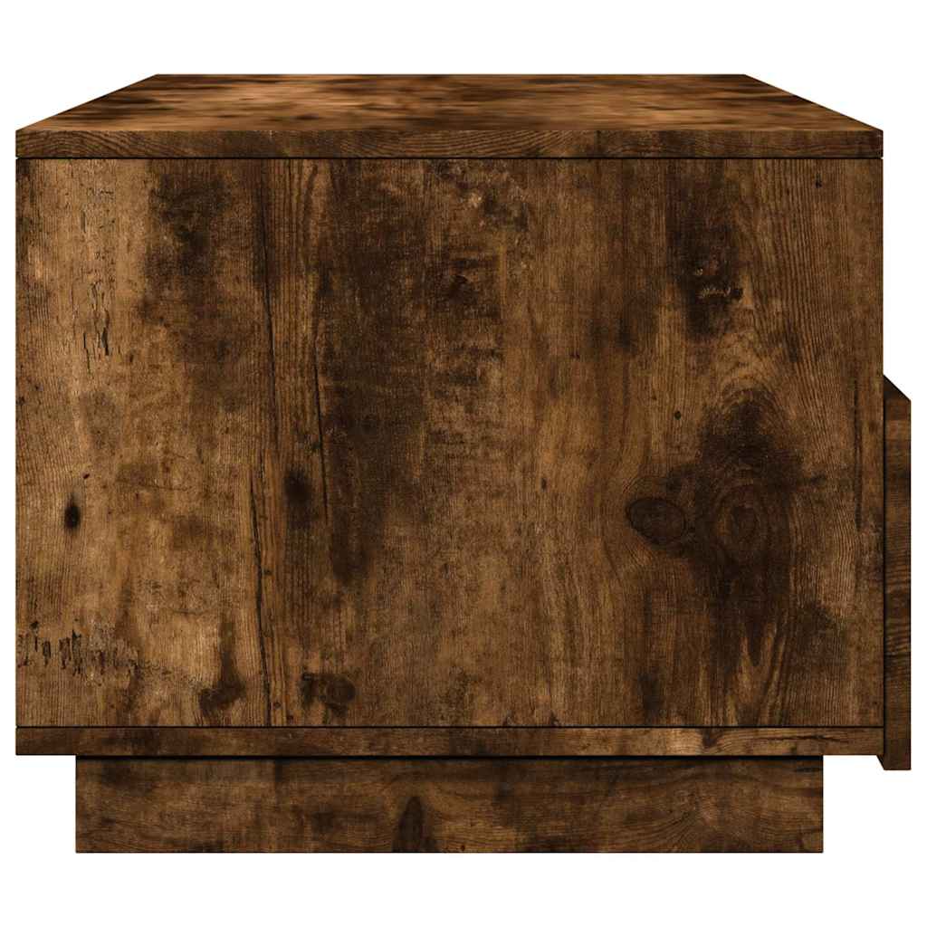 füstös tölgy színű dohányzóasztal LED-lámpákkal 90x49x40 cm
