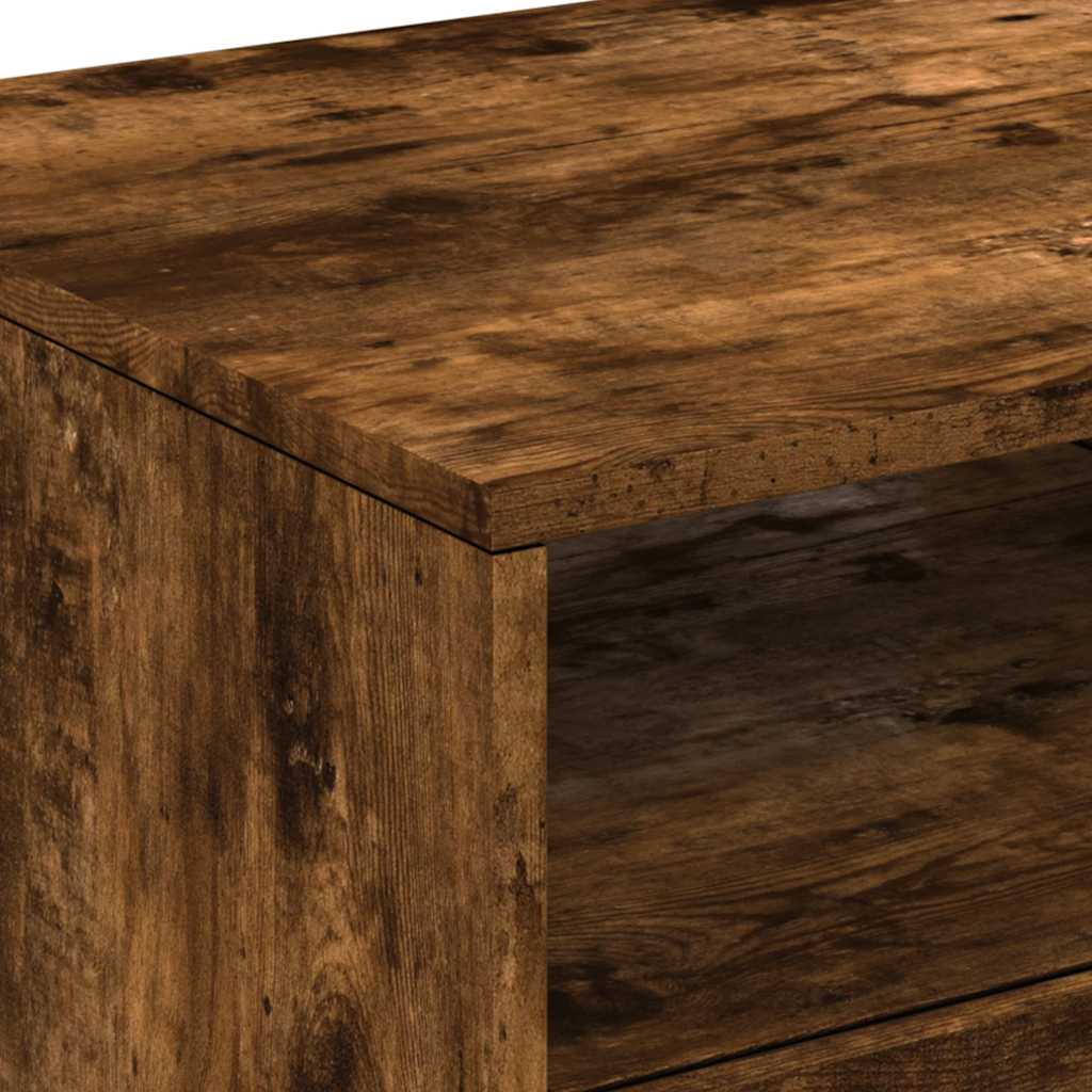 füstös tölgy színű dohányzóasztal LED-lámpákkal 90x49x40 cm