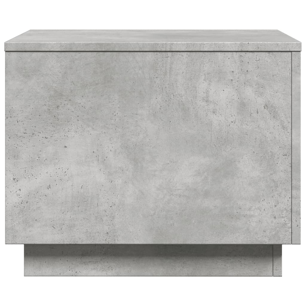 betonszürke dohányzóasztal LED-lámpákkal 50 x 50 x 40 cm