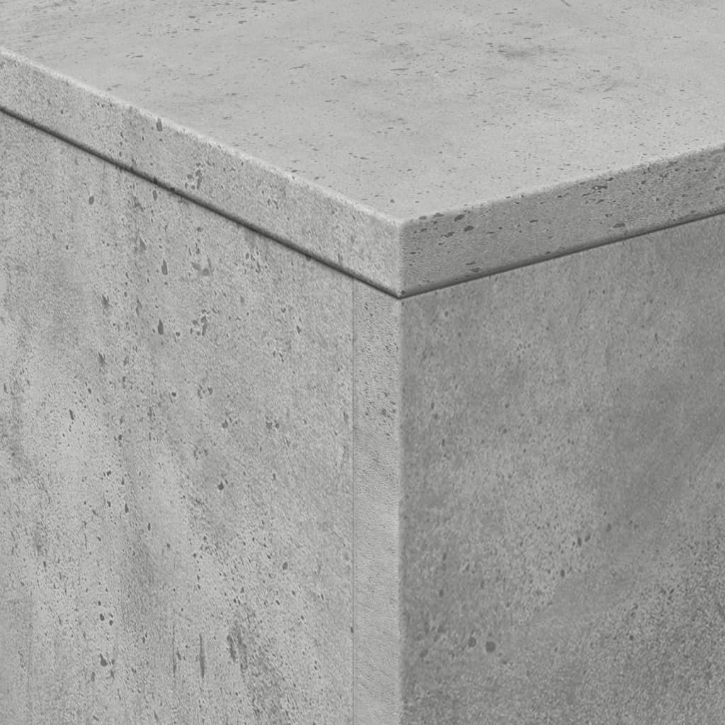 betonszürke dohányzóasztal LED-lámpákkal 50 x 50 x 40 cm