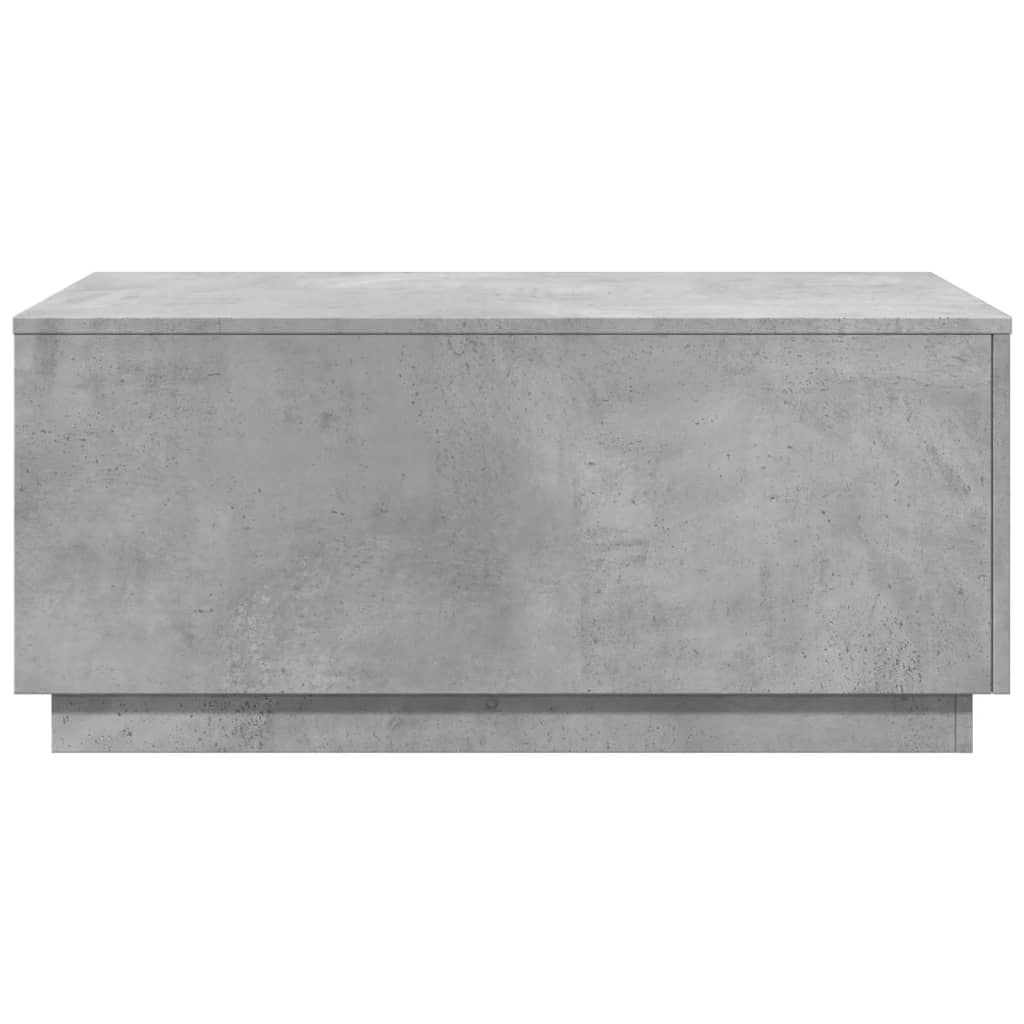 betonszürke dohányzóasztal LED-lámpákkal 90x50x40 cm