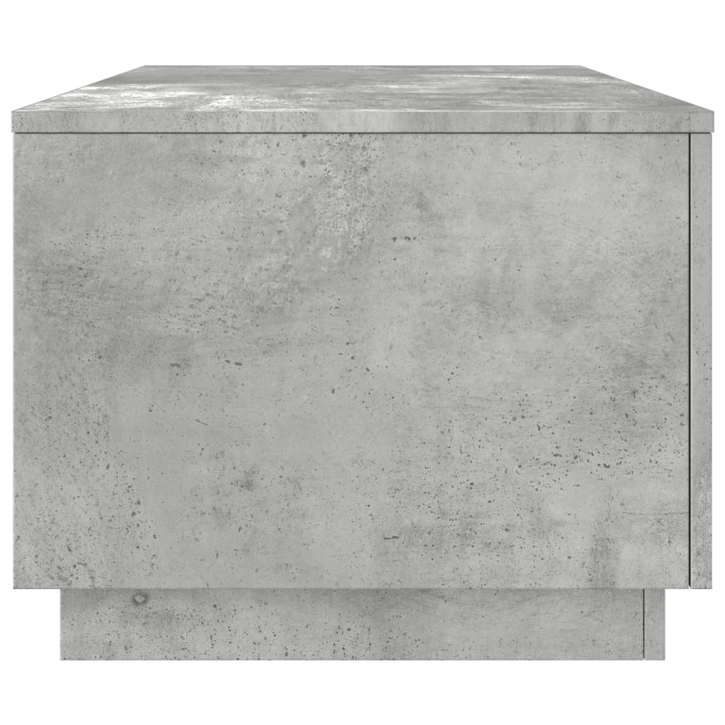 betonszürke dohányzóasztal LED-lámpákkal 90x50x40 cm