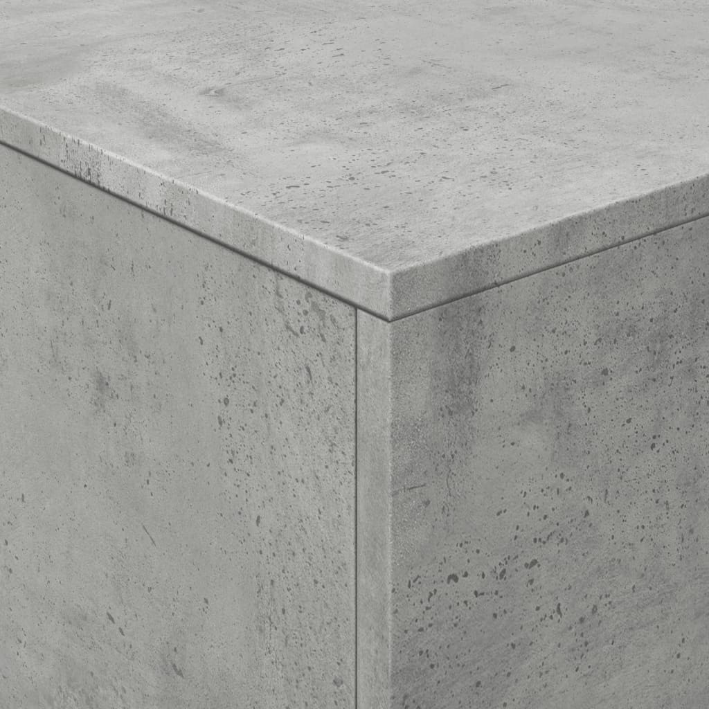 betonszürke dohányzóasztal LED-lámpákkal 90x50x40 cm