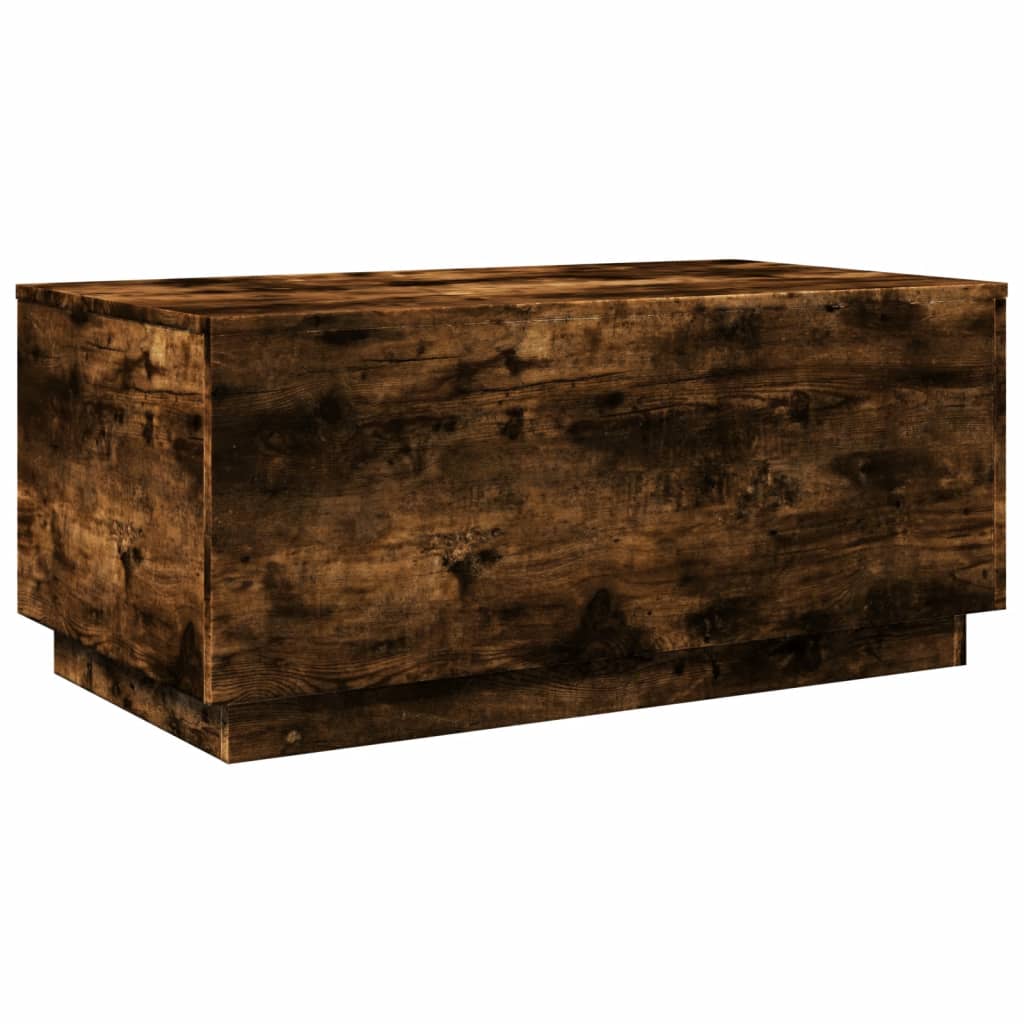 füstös tölgy színű dohányzóasztal LED-lámpákkal 90x50x40 cm