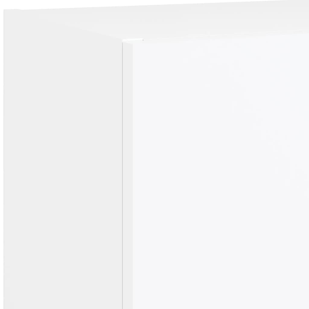 5 darab fehér szerelt fa fali TV-bútor LED-del