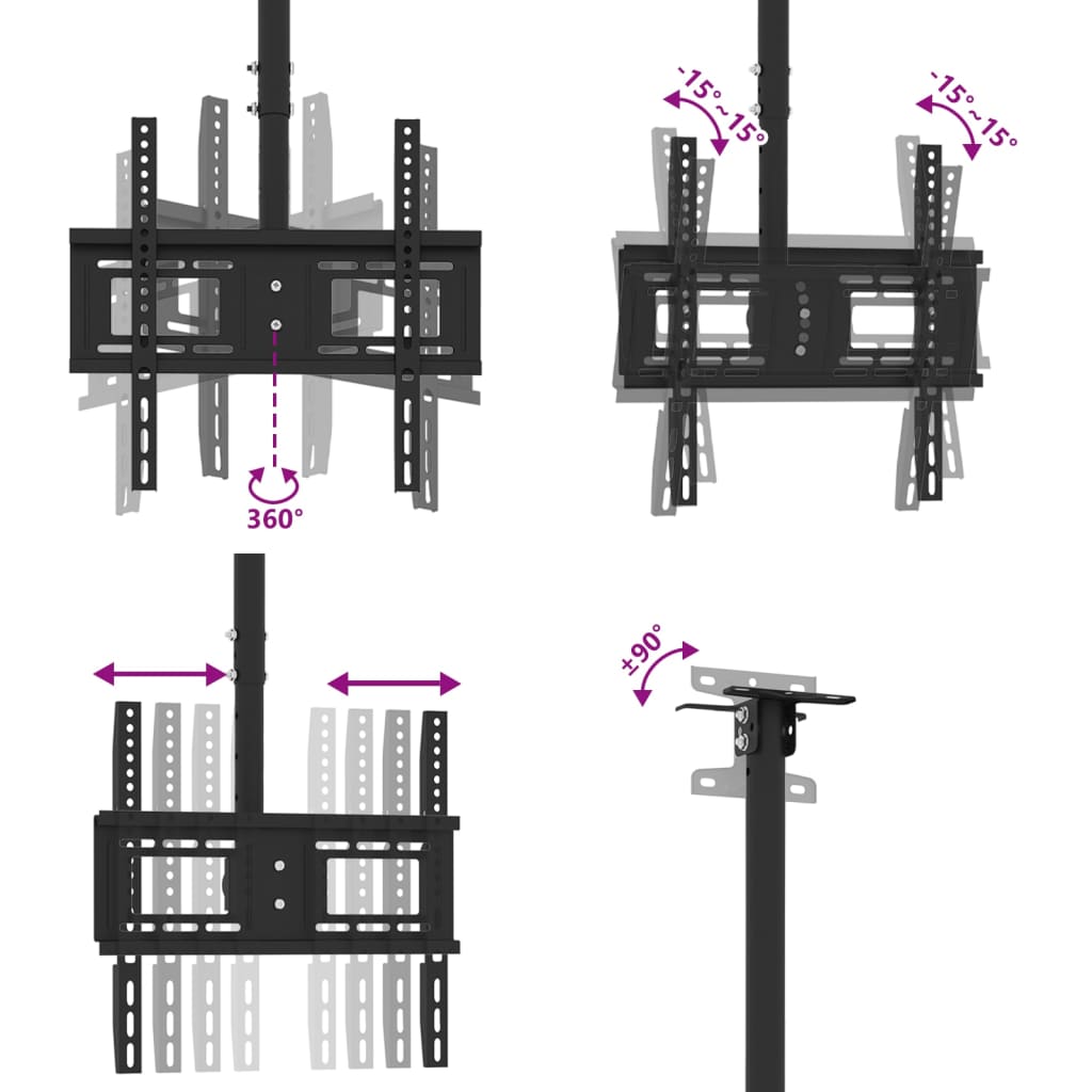 mennyezeti TV-tartó 32"-65" képernyőhöz max VESA 400x400mm 40kg