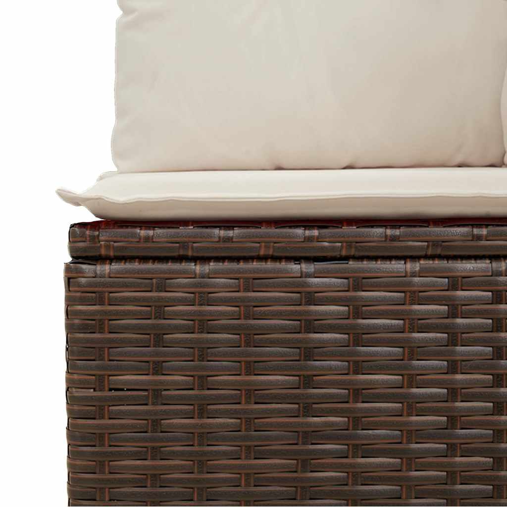 barna polyrattan dönthető kerti pad párnával