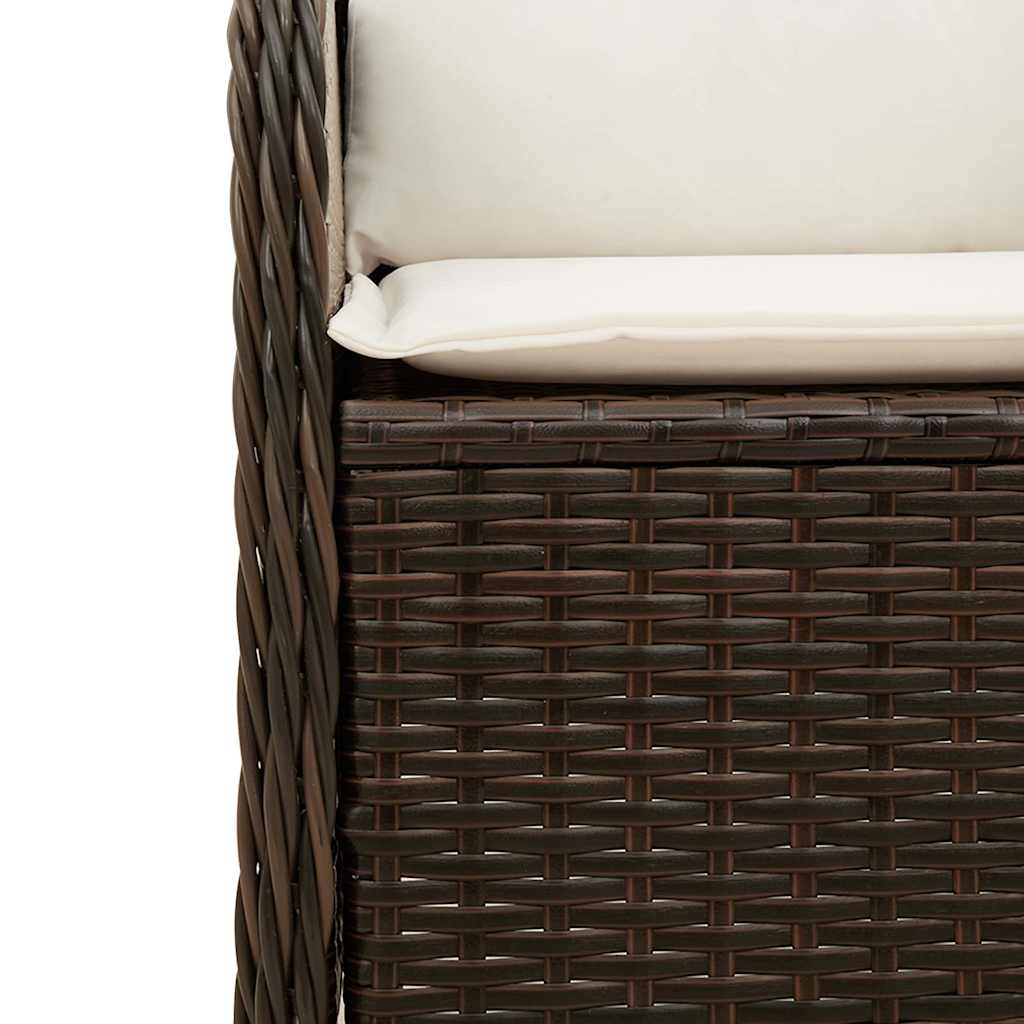 barna polyrattan dönthető kerti pad párnával
