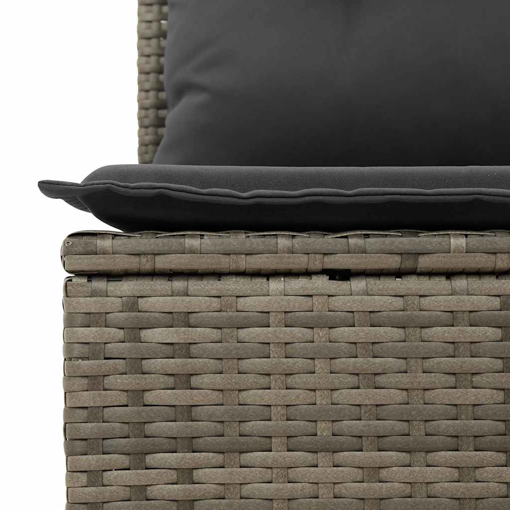 szürke polyrattan dönthető kerti pad párnával
