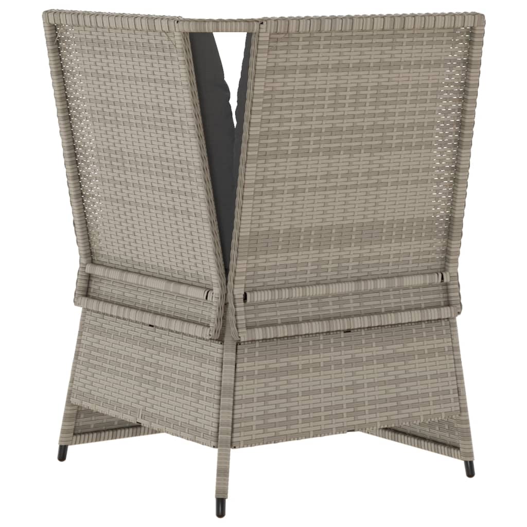 világosszürke polyrattan kerti sarokkanapé párnával