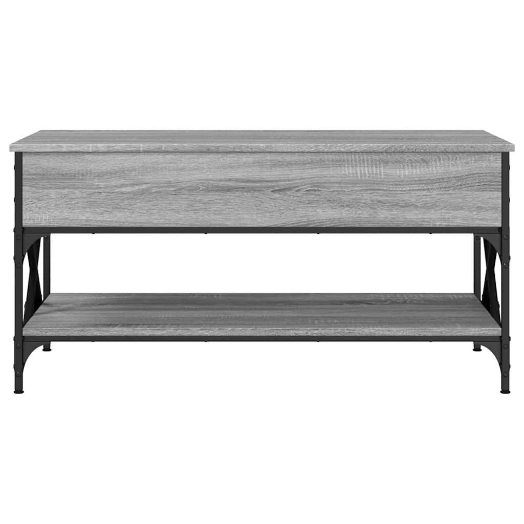 szürke sonoma szerelt fa és fém dohányzóasztal 100 x 50 x 50 cm