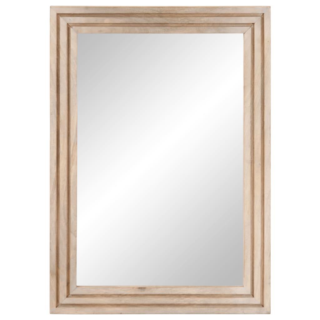 tömör mangófa és üveg fürdőszobatükör 50 x 70 cm