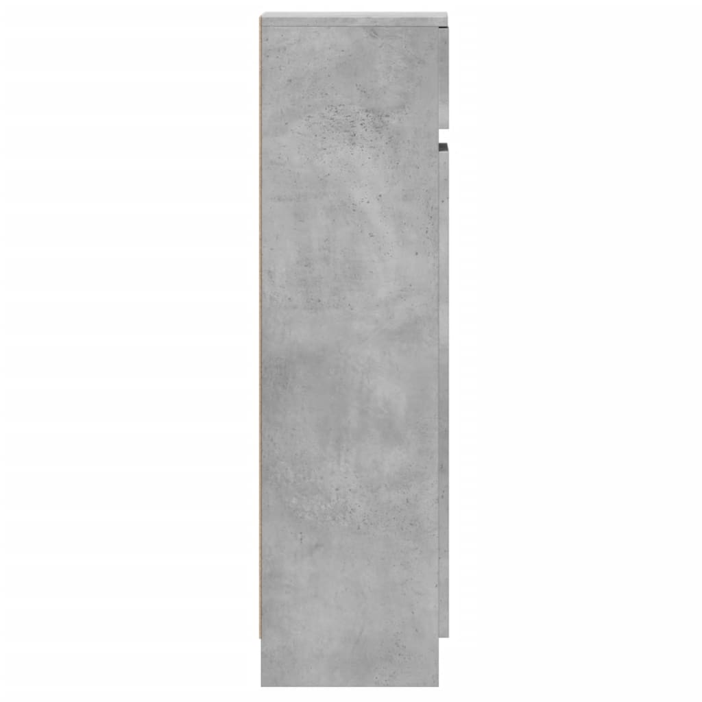 betonszürke szerelt fa cipősszekrény 100,5 x 28 x 100 cm