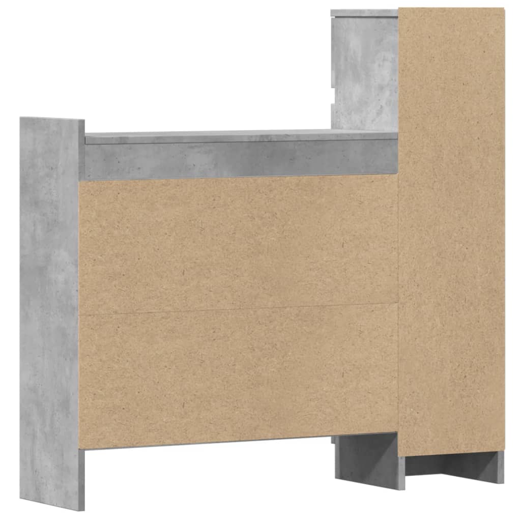 betonszürke szerelt fa cipősszekrény 100,5 x 28 x 100 cm