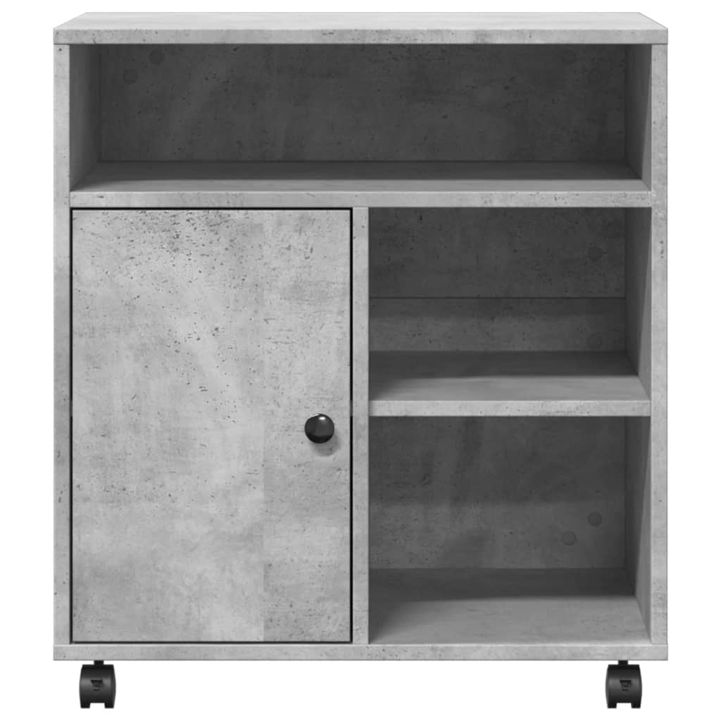 betonszürke nyomtatóállvány kerekekkel 60x50x67 cm