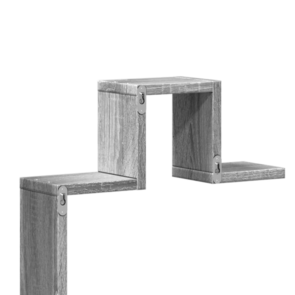 szürke sonoma színű szerelt fa fali polc 104,5 x 10 x 43 cm