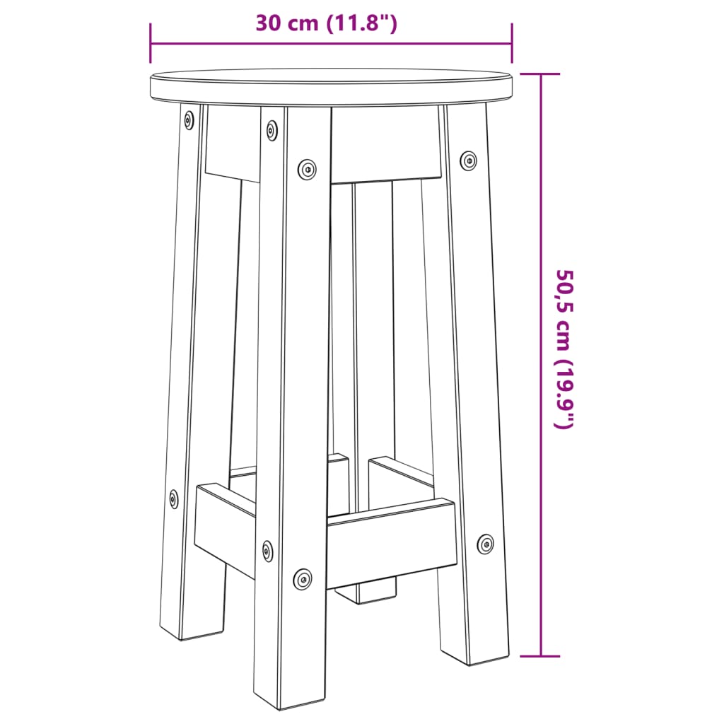 2 db tömör fenyőfa bárszék