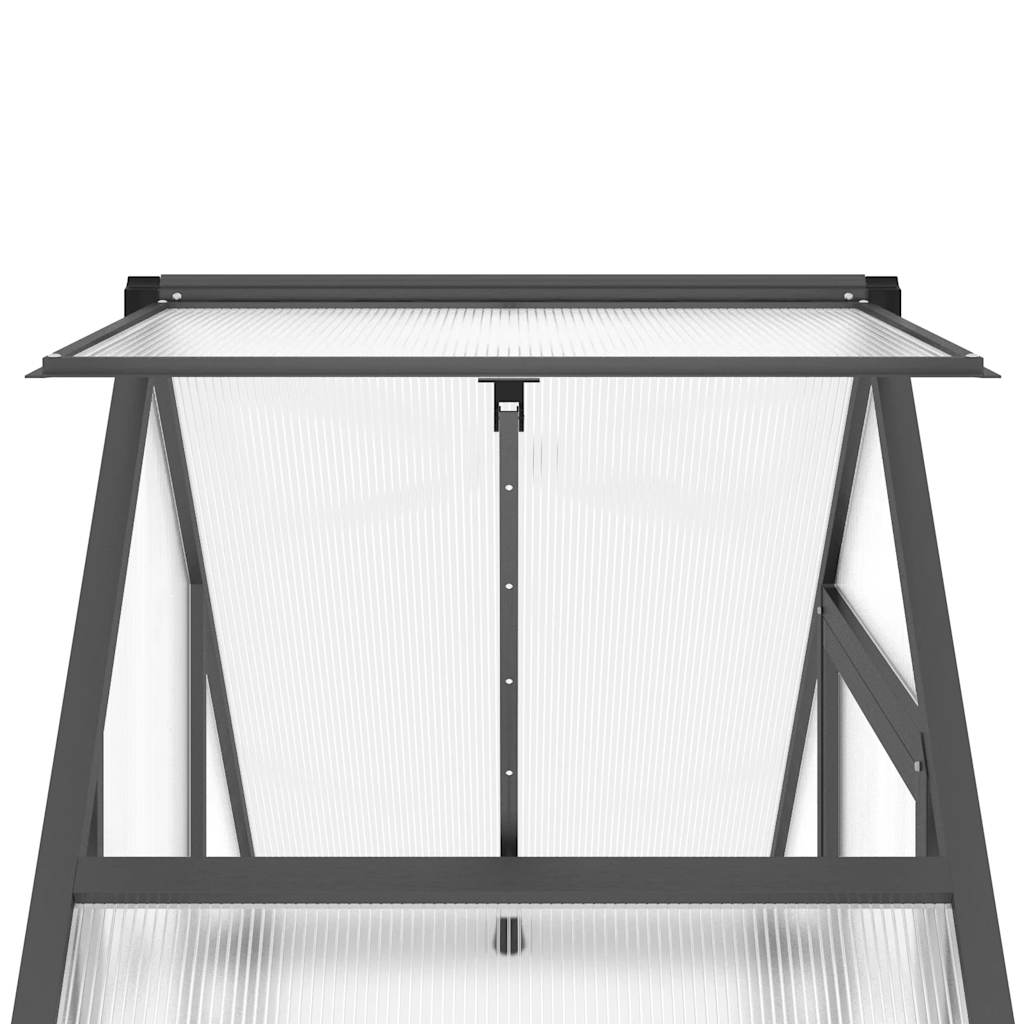 antracitszürke alumínium melegház alapvázzal 169 x 58 x 195 cm