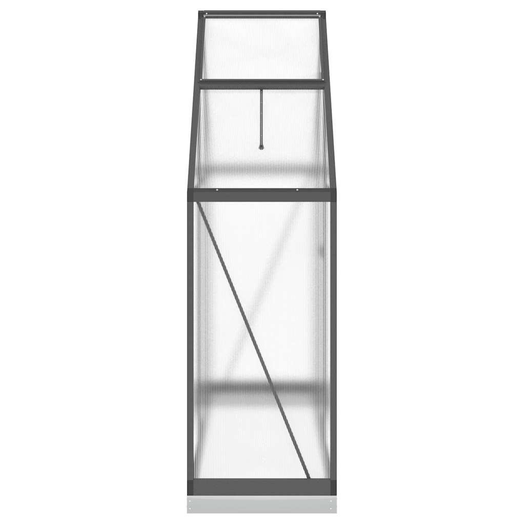 antracitszürke alumínium melegház alapvázzal 169 x 58 x 202 cm