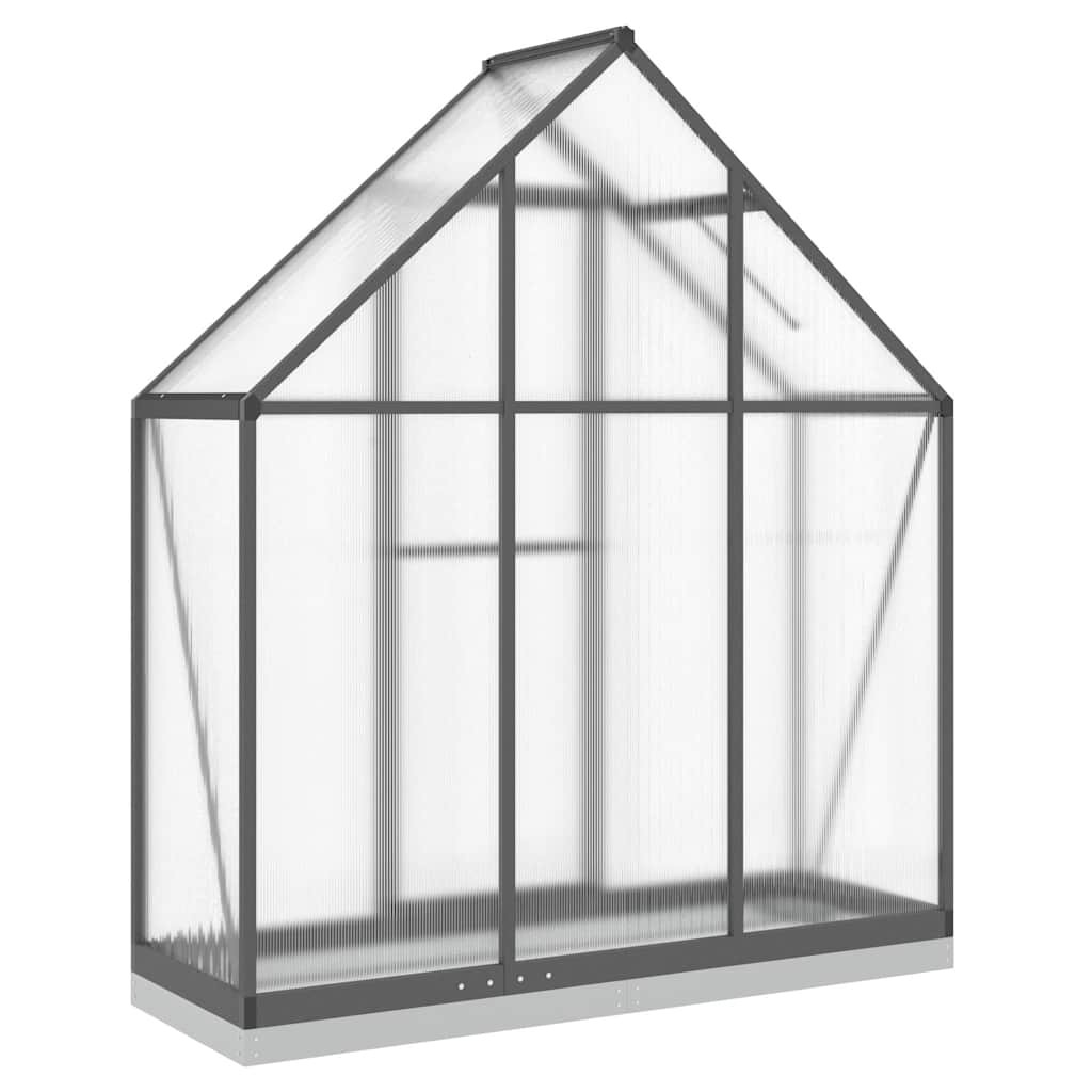 antracitszürke alumínium melegház alapvázzal 169 x 58 x 202 cm